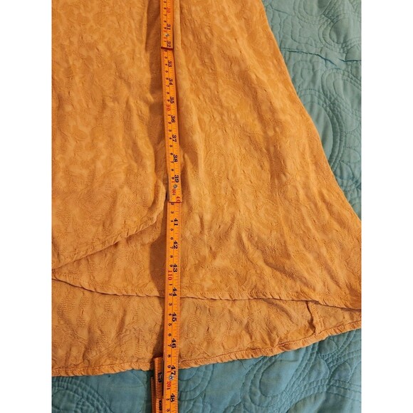 Saltwater Luxe Size Large Yellow Halsey Floral‎ Embroidered Wrap Midi Dress - Picture 7 of 7